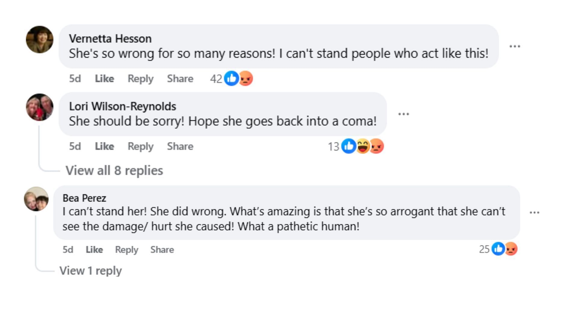 Comments by fans on the post (Image via Facebook/@Joseph Henry)